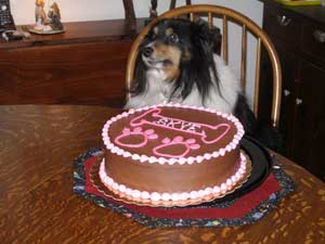 Skye with her cake